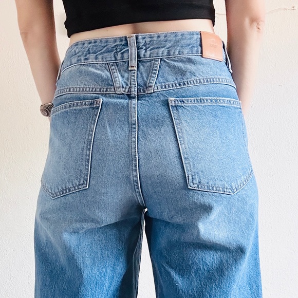 CLOSED Wild-X High Rise Jeans Girbaud Wide Leg Carpenters Cropped Denim Pants - Picture 7 of 9